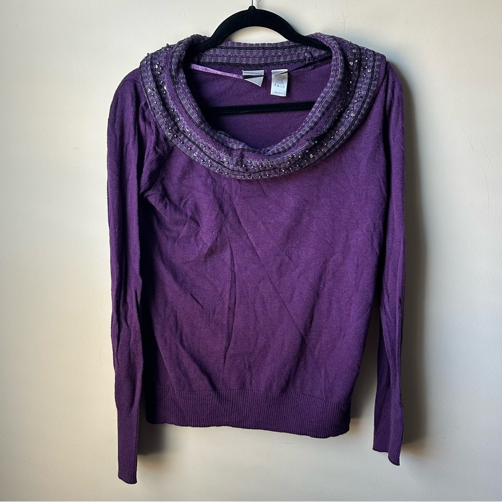 Vintage Emma James cowl neck sweater PurpleAesthetic WinterFashion Size Large